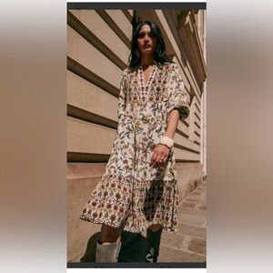 Sezane Printed Midi Dress